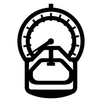 Simple analog grip dynamometer monochrome icon. Illustrazione stock
