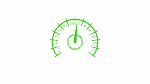 Simple Analog Speedometer Animation, Modern Flat Speedometer Dial Animation Video stock 309888437