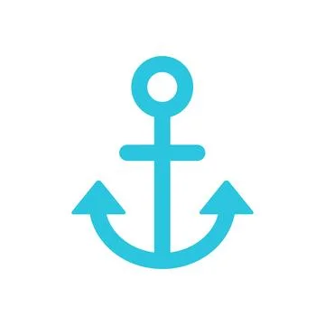 Simple anchor symbol on white background. From blue icon set. Stock Illustration