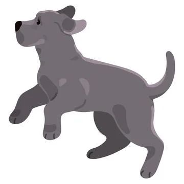 Simple and adorable Great Dane illustration jumping flat colored Stock Illustration