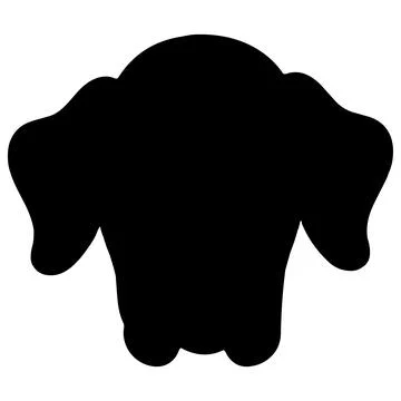 Simple and adorable Great Dane Silhouette front face Stock Illustration