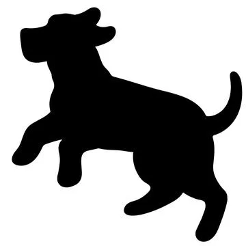 Simple and adorable Great Dane Silhouette jumping Stock Illustration