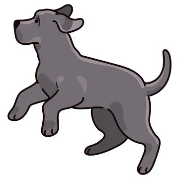 Simple and adorable Great Dane illustration jumping Stock Illustration