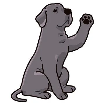 Simple and adorable Great Dane illustration Waving hand Stock Illustration