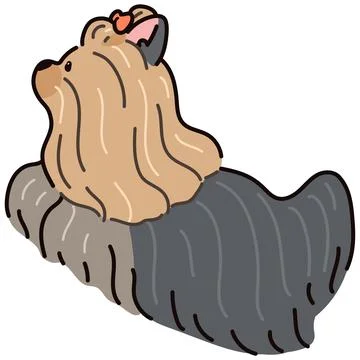 Simple and adorable Long Haired Yorkshire Terrier illustration jumping Stock Illustration