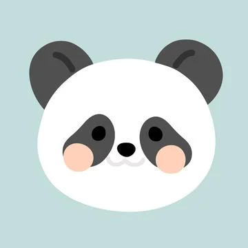 Simple and adorable Panda head illustration Stock Illustration