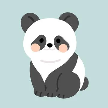 Simple and adorable Panda illustration Stock Illustration