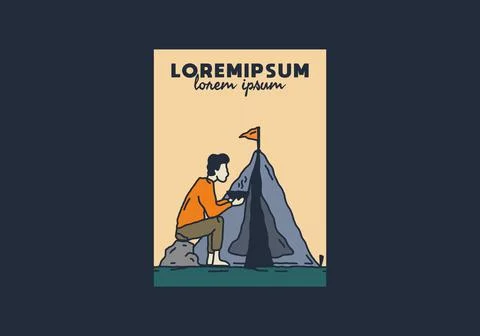 Simple and alone camping illustration Stock Illustration