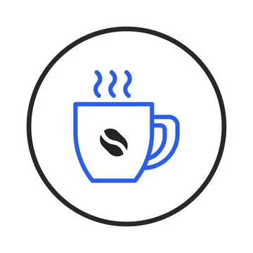A simple and appealing vector illustration of a steaming cup of coffee read.. Stock Illustration