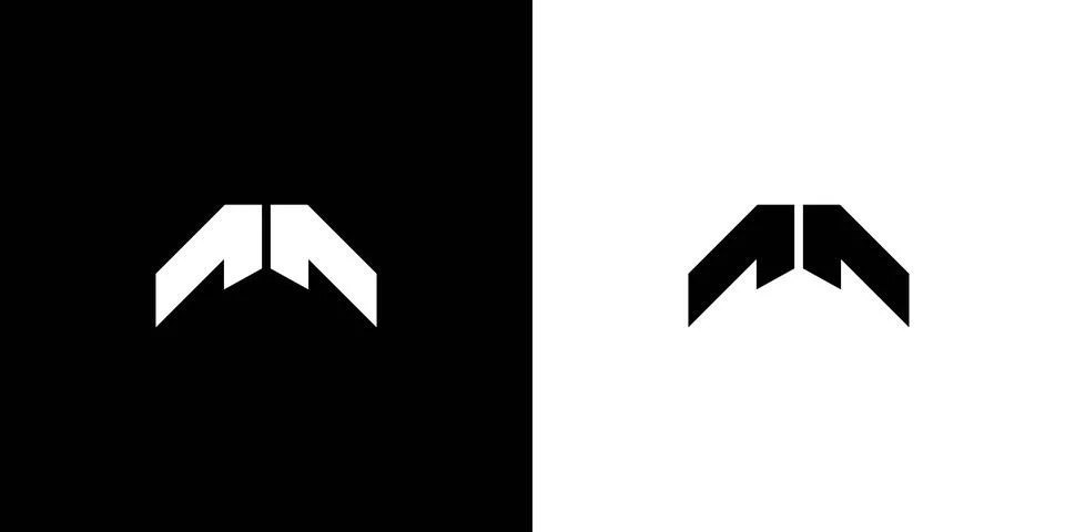Simple and Bold M logo design Stock Illustration