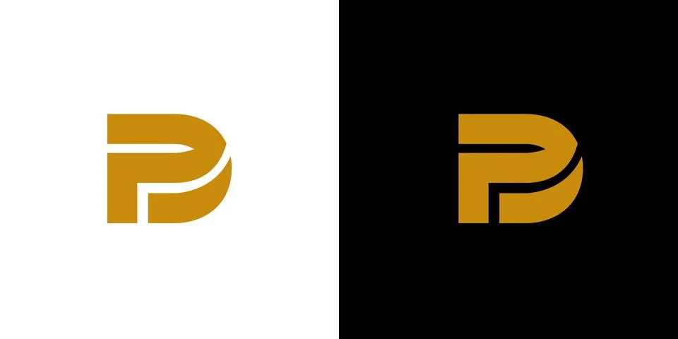 Simple and bold  PD logo design Illustrazione stock