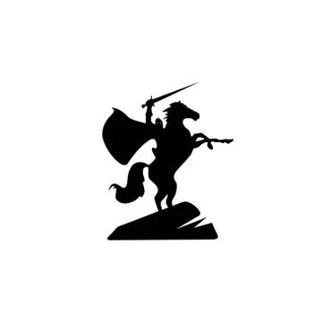 Simple and classic equestrian warrior symbol Stock Illustration