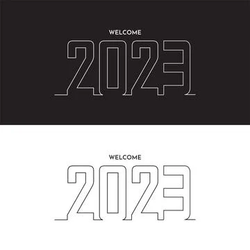 Simple and clean Happy New Year 2023 flat design. Modern new year 2023 vector Stock Illustration