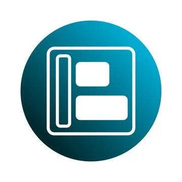 Simple and clean icon representing document layout design within a vibrant .. Ilustración de archivo