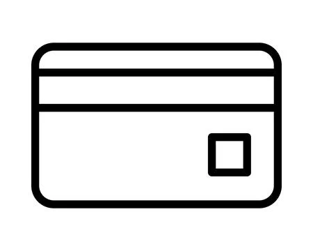 Simple and clean line art illustration of a generic credit card. Perfect fo.. Stock Illustration