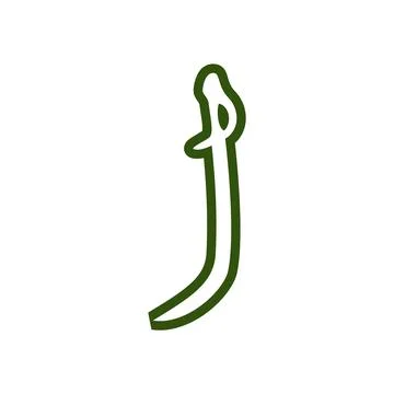 Simple and Clean logo design initial J combine with snake shape Stock Illustration