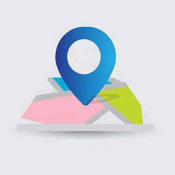 Simple and clean maps vector illustration. Realistic 3d maps vector. Cartoon Stock Illustration
