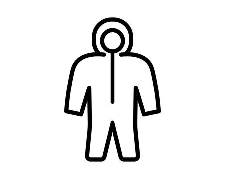 Simple and Clean Outline of a Protective Suit for Safety and Health Use イラスト素材