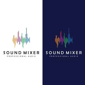 Simple and clean sound wave logo for podcast, radio, and audio business Stock Illustration