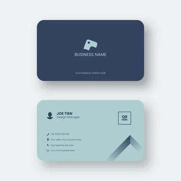 Simple and clean two sides design of name card template with soft color tone Stock Illustration