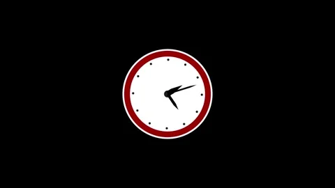Simple and clean white and brown clock animation on bright black background.. Vídeo Stock 329198289