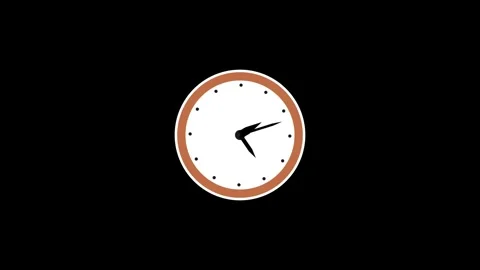 Simple and clean white and orange clock animation on bright black backgroun.. Vídeo Stock 329198291