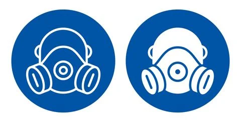 Simple and Clear Gas Mask Icon Design for Safety and Protection Use Stock Illustration