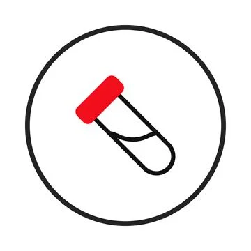 A simple and clear laboratory test tube icon representing medical analysis .. Stock Illustration