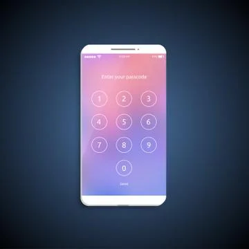 Simple and colorful UI surface for smartphones - Login screen, vector illustr Stockillustratie