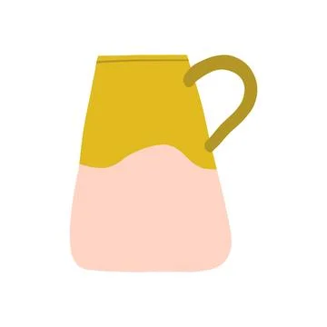 Simple and cozy tea cup illustration in pastel colors with a vintage design Stock Illustration