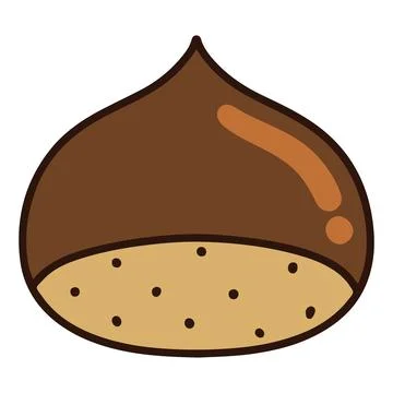 Simple and cute brown chestnut Stock Illustration