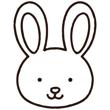 Simple and cute bunny line art Stock Illustration