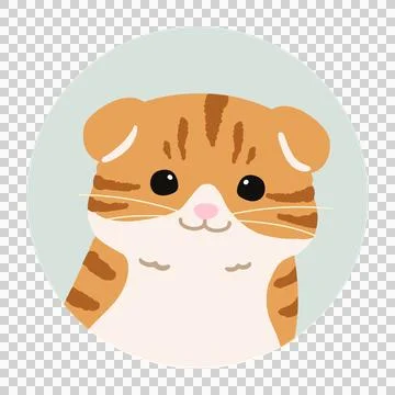 Simple and cute circle icon Scottish Fold Cat Stock Illustration