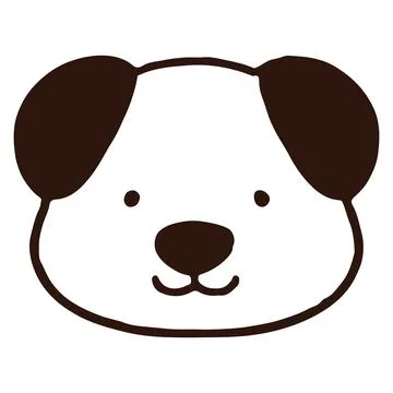 Simple and cute dog line art Stock Illustration