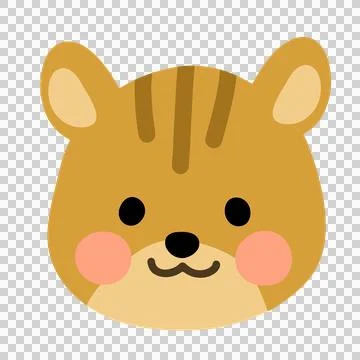 Simple and cute flat colored Squirrel front face Stock Illustration