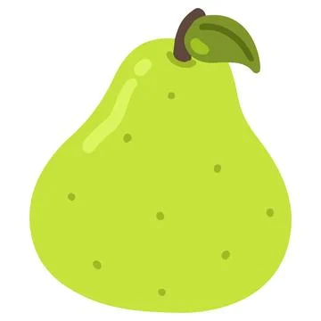 Simple and cute green pear Stock Illustration
