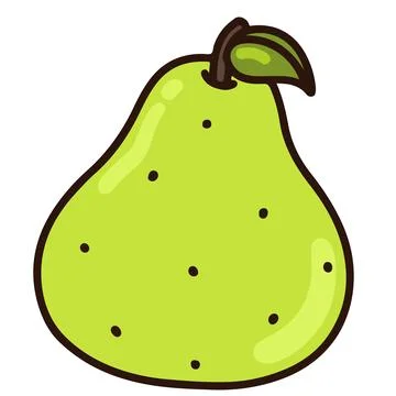 Simple and cute green pear Illustrazione stock