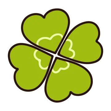 Simple and cute illustration of a clover outlined Illustrazione stock