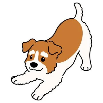 Simple and cute illustration of Fox Terrier being playful Stock Illustration