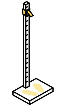 Simple and cute isometric line art illustration of a height meter Stock Illustration