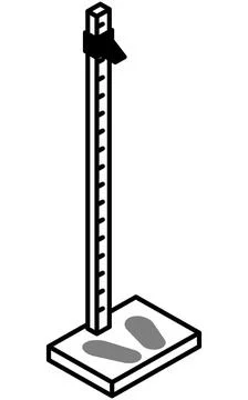 Simple and cute isometric line art illustration of a height meter Stock Illustration