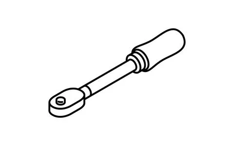 Simple and cute isometric line icon of torque wrench for car maintenance, r.. Stock Illustration
