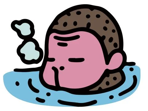 Simple and cute Japanese monkey illustration Stock Illustration