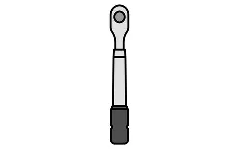 Simple and cute line icon of torque wrench for car maintenance, repair tool.. Illustrazione stock