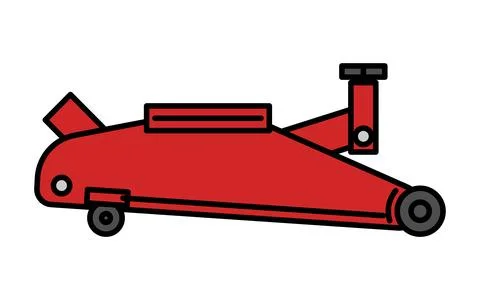 Simple and cute line icon of floor jack for vehicle lifting and car mainten.. Stock Illustration