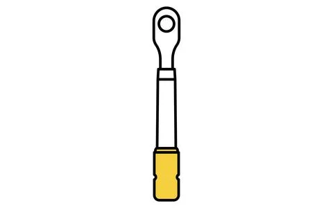 Simple and cute line icon of torque wrench for car maintenance, repair tool.. Illustrazione stock