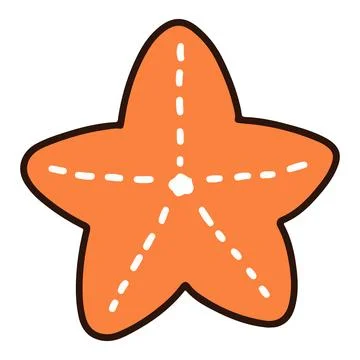 Simple and cute orange starfish illustration Stock Illustration