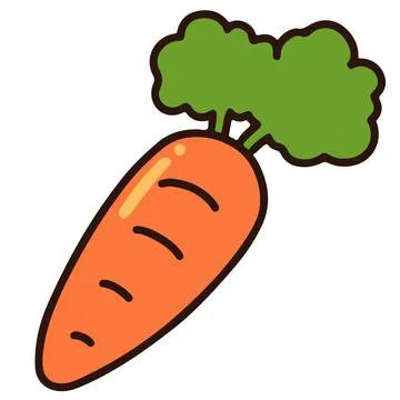 Simple and cute outlined orange carrrot Illustrazione stock