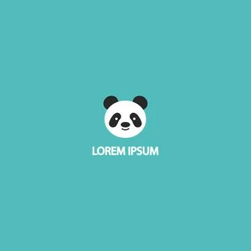 A simple and cute panda head logo Stock Illustration