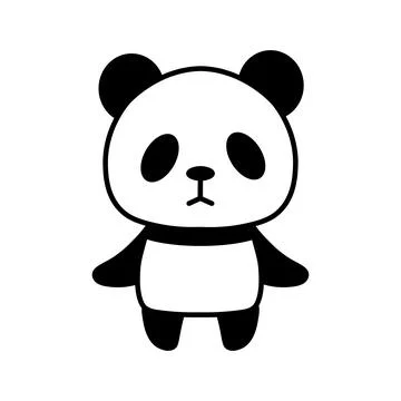 Simple and cute panda illustration. Stock Illustration